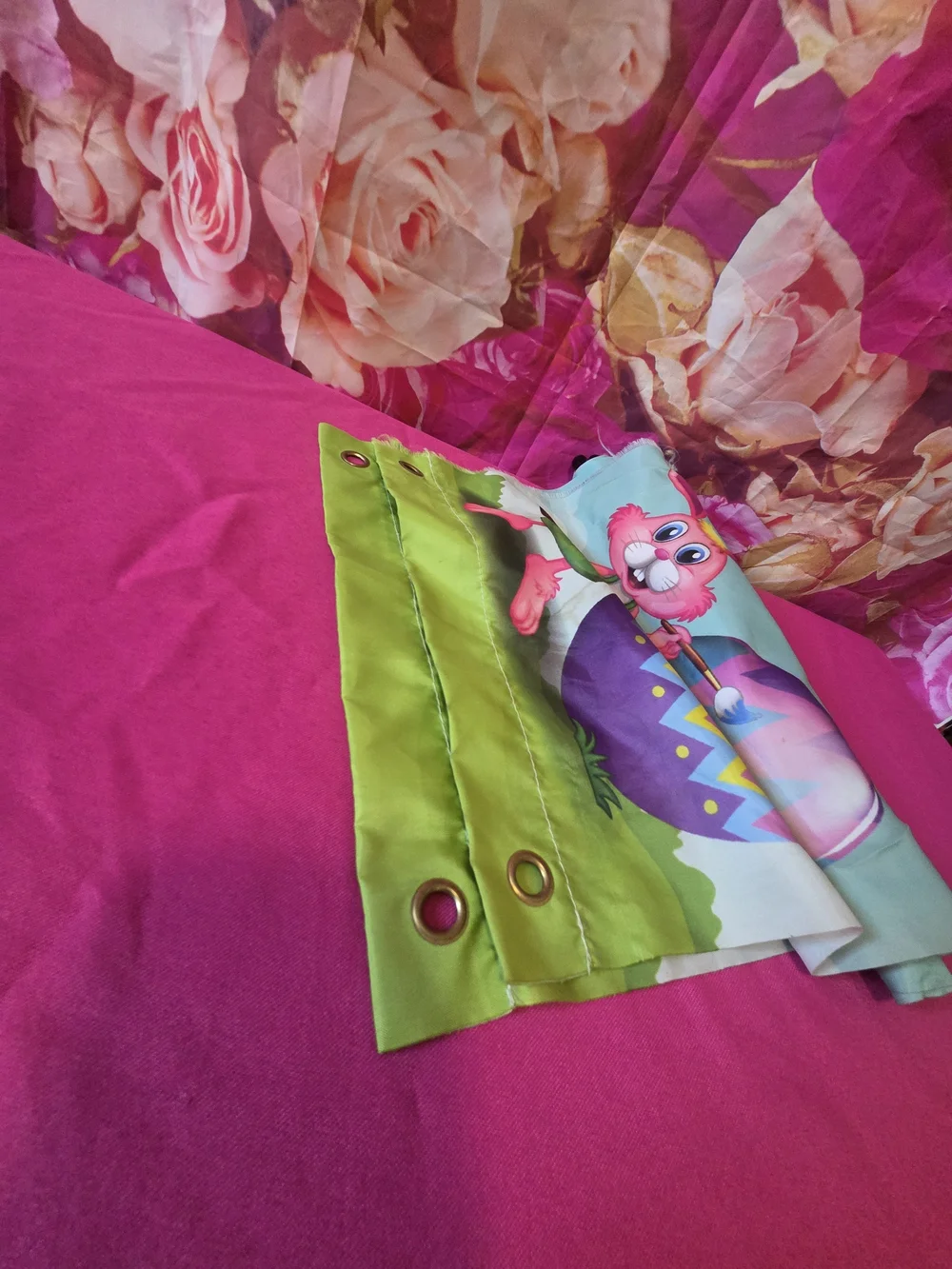 Happy Easter Long Banner with Colorful Easter Eggs